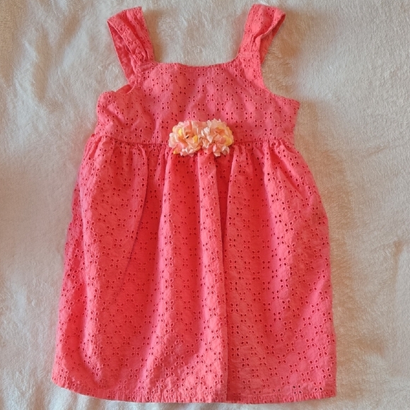 Toys R Us Koala Kids Peachy Mesh Sundress W/ Floral Embellishments Like New! 2T - Picture 4 of 10